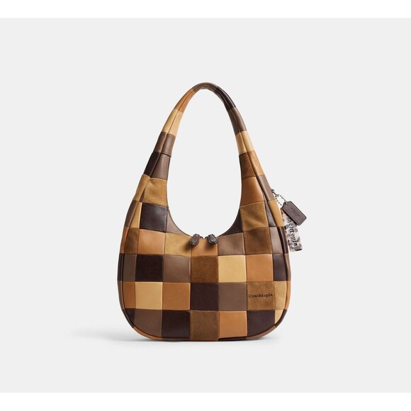 Coach Alter Ego CrescentShoulder Bag CheckerboardCCX57 Brown Tan Coachtopia - Picture 1 of 15